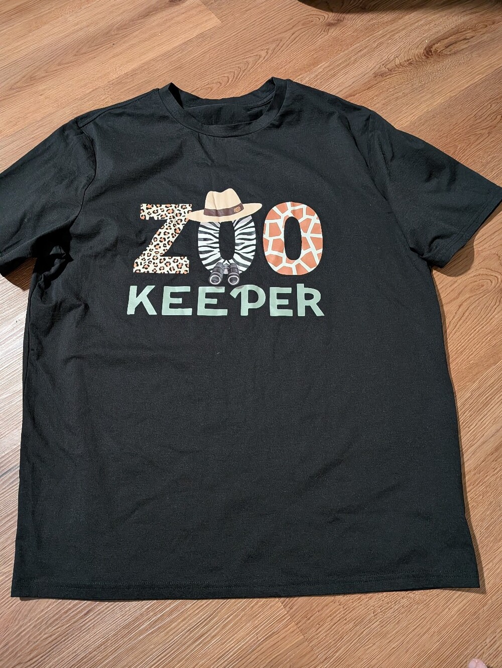 ZOO KEEPER Black T-Shirt Costume 0X